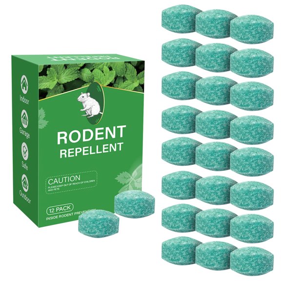 Rat Repellent for House Mice Repellent Indoor 12 Packs Of Rat Balls, Natural Ingredients, Safe For Indoor Use, Repel Rats Instead Of Killing Them, Variety Of Strong Mint Scents To Work.