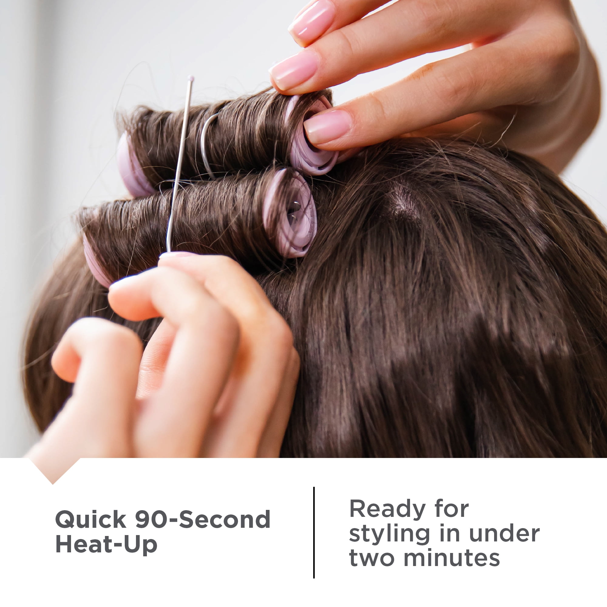 REMINGTON H1015E Ceramic Ionic Compact Hot Hair Rollers Set, 10-Piece with J-Clips, Dual Voltage, Black