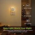 thumbnail image 2 of Plug-in LED Backlit with Motion Sensor & Dusk to Dawn Sensor, Dimmable Warm White Nightlight with 1-50 lm Adjustable Brightness for Bathroom, Bedroom, Hallway, Stairs (2 Pack), 2 of 4