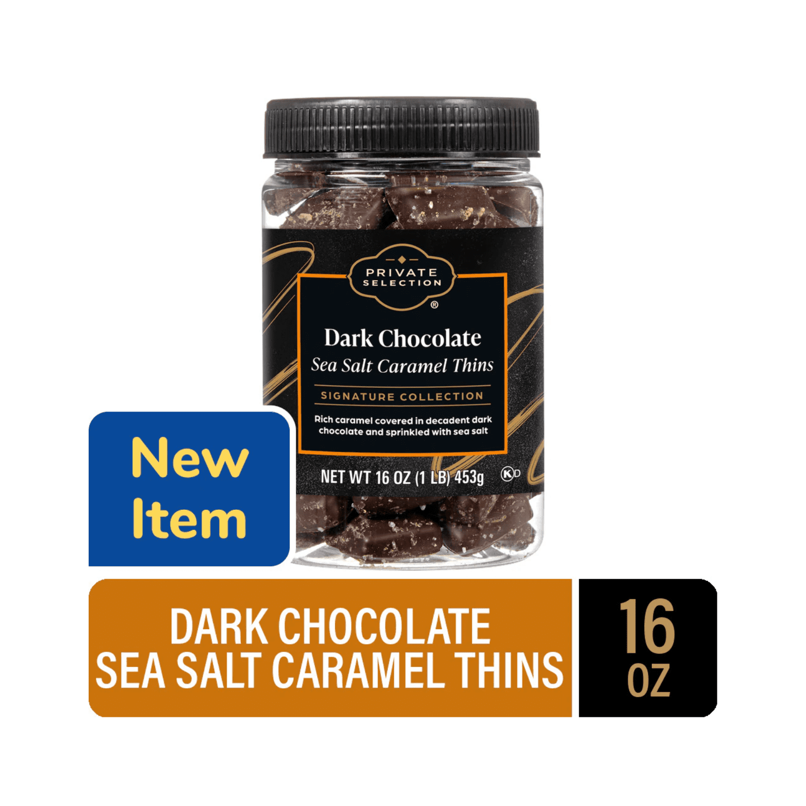 Private Selection Dark Chocolate Sea Salt Caramel Thins 16 Oz , 2 Pack + Bonus