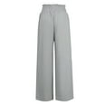 thumbnail image 3 of Linen Pants for Women Wide Leg Baggy Trousers with Pockets Plain Gym Sport Jogger Drawstring Elastic High Waisted Jogging Bottoms Loose Fit Classic Tracksuit Pants Ladies Loungewear, 3 of 4