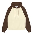 thumbnail image 4 of ZRGHAOYLQ Mens Fleece Lined Hoodies Pullover Big & Tall S-3XL Plus Size Sweatshirts Color Block Hoodies Trendy Thermal Warm Long Sleeve Basic Shirts Tops with Pockets Brown XXXL, 4 of 6