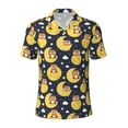 thumbnail image 2 of Daiia Moon Bear Pattern Men’s Polo Shirts,Solid Deck Shirt,Classic Fit, Breathable Cotton Polo for Casual and Sport Wear-Large, 2 of 7