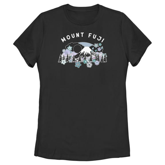 Women's Lost Gods Floral Mount Fuji Graphic T-Shirt