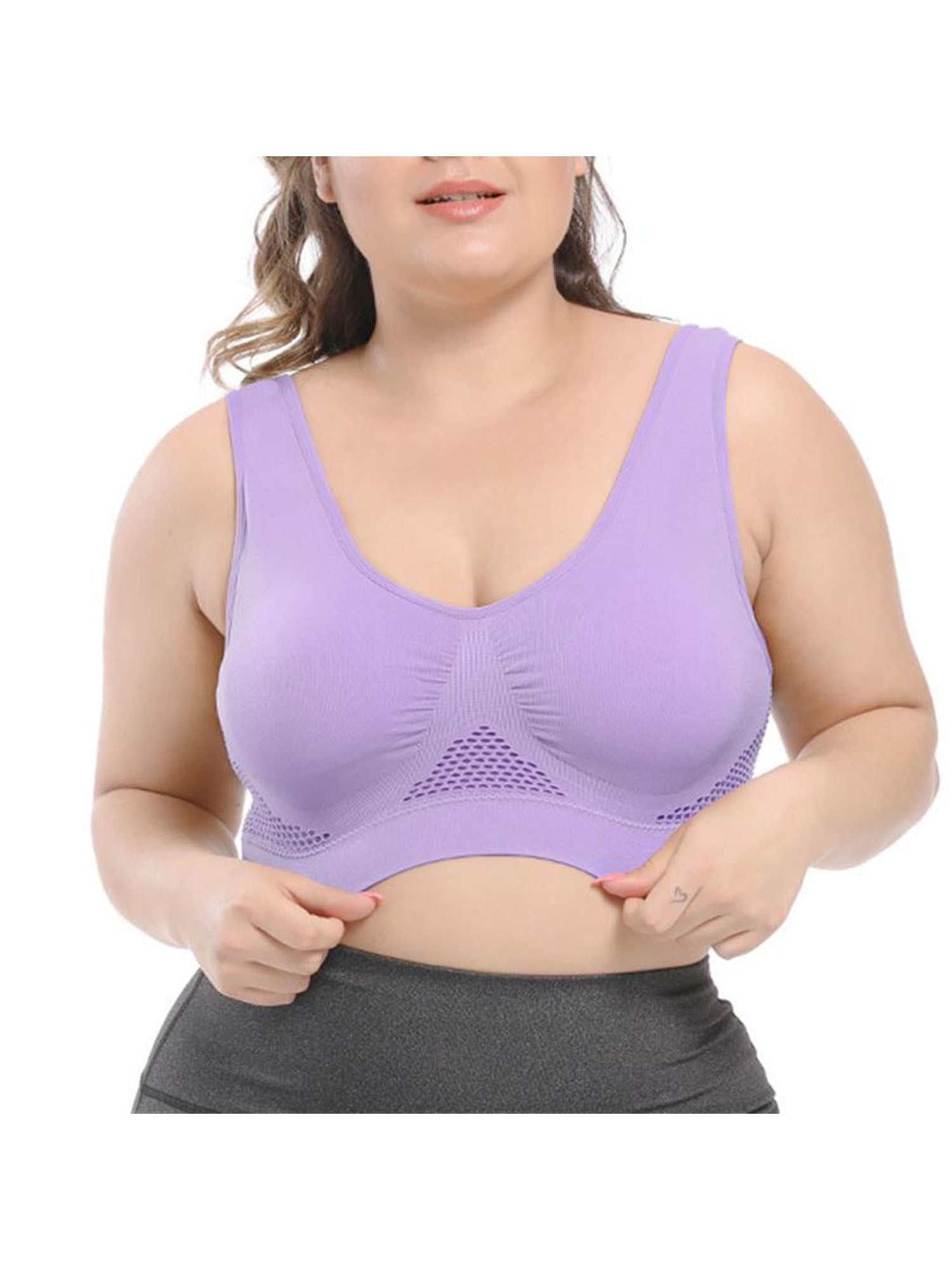 Plus Size Shaping Sports Bras for Women Seamless Latex Wireless Push Up Bra  Lace Butterfly Back Yoga Bralette (Color : Purple, Size : 4X-Large) :  : Clothing, Shoes & Accessories