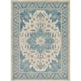 thumbnail image 1 of Unique Loom Salzburg Oriental Inspired Border Rug 8' x 11' Rectangle Beige/Blue, 1 of 2