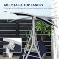 thumbnail image 3 of Outsunny 2 Person Porch Swing with Stand, Outdoor Swing with Canopy, Pivot Storage Table, 2 Cup Holders, Cushions for Patio, Backyard, Dark Blue, 3 of 9