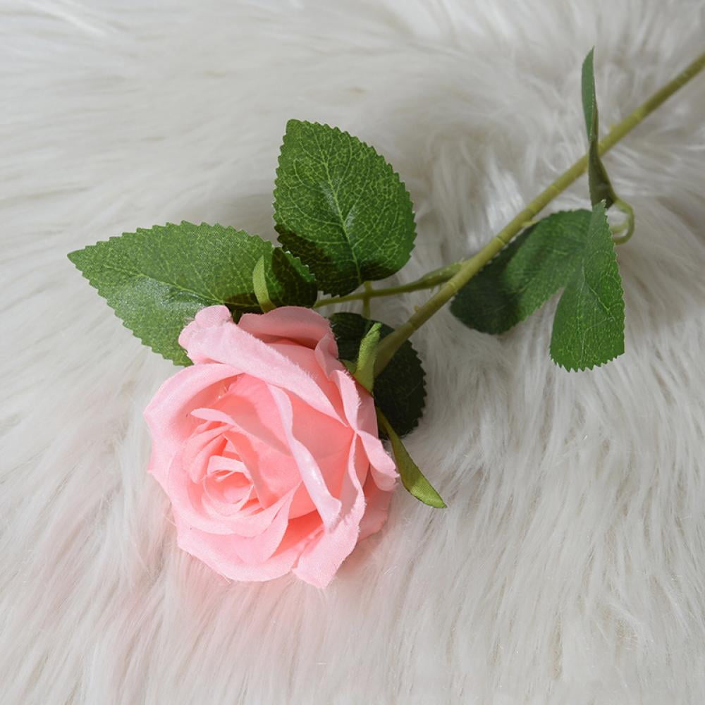 12 PCS Rose Artificial Flowers, Silk Roses with Stems Realistic Fake