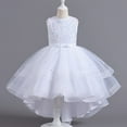 thumbnail image 4 of MHZLDYZ Girl Dresses Size 14-16 Big Girls Party Dress Sequins Puffy Yarn Trailing Dress Wedding Gowns Dresses Piano Performance Dresses(White,150), 4 of 9