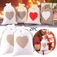 thumbnail image 2 of Sac 2 Pcs Sac en Toile de Jute Cœur d'Amour Double Cordon, 2 of 9