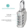 thumbnail image 5 of Combination Lock, Combination Padlock 4 Digit Re-settable Locks for School Locker Gate Home Office Warehouse Gym Locker Toolbox Storage Box Silver, 5 of 10