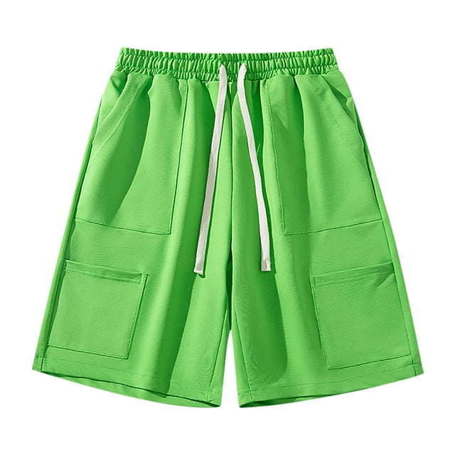 Diufon Men's Athletic Shorts Cotton Linen Drawstring Waisted Outdoor Sport Shorts Spring Summer Shorts with Pockets