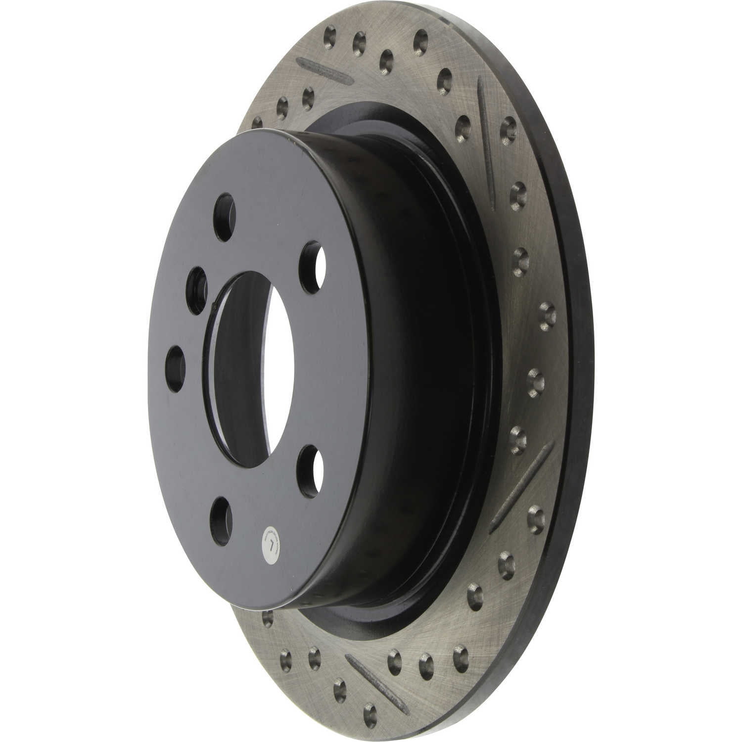 StopTech 127.34159L Sport Cross-Drilled & Slotted Disc Brake Rotors, European style brake pad
