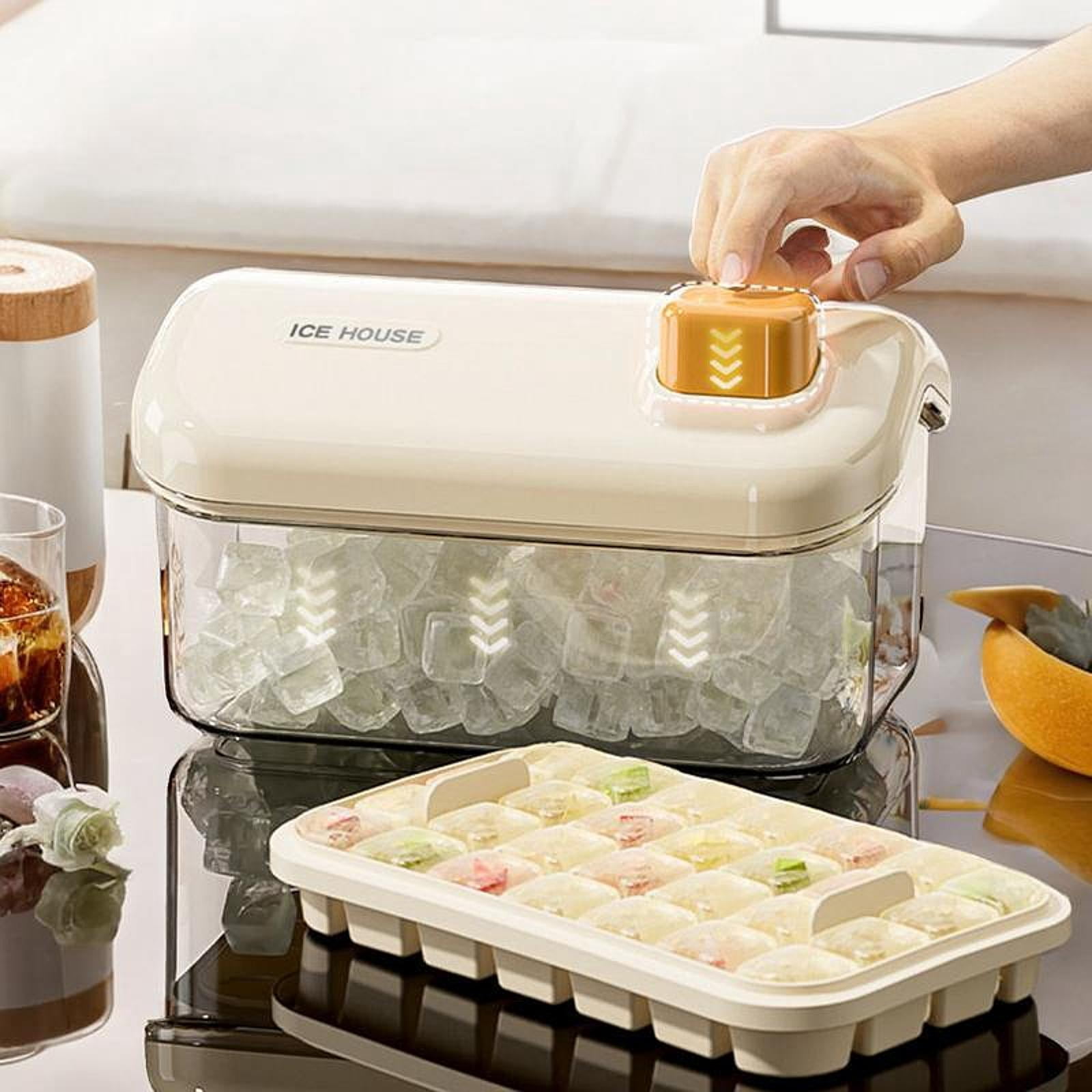 TISHITA Model Moulds Save Space Push Down Nonslip Ice Ball Maker Moulds Ice Box Container for Chocolate Freezer