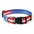 thumbnail image 3 of Native Pup American Flag Dog Collar- Red White and Blue- Patriotic Collars for 4th of July, USA- Adjustable Small, Medium, Large Breed Dogs (Large, Red & White Stars), 3 of 4