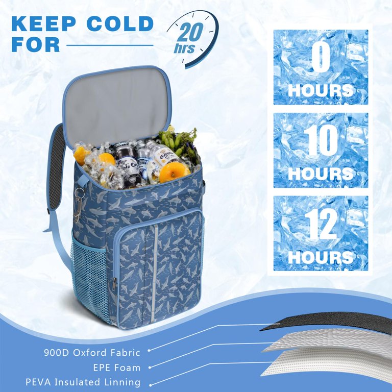 Ocean Life Cooler Backpack - Educational Marine Chart Themed  display picture 2