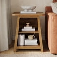 thumbnail image 5 of Tribesigns 3-Tier Wooden Nightstand with Storage, Farmhouse Bedside Table with Closed Back for Bedroom, Small Spaces, Easy to Assemble, 5 of 7