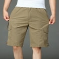 thumbnail image 6 of JIUKE Mens Cargo Shorts Summer Casual Lightweight Solid Color Elastic High Waisted Straight Leg Work Shorts, 6 of 6