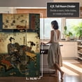 thumbnail image 5 of Oriental Furniture 6 ft. Tall Japanese Figures Canvas Room Divider - 3 Panel, 5 of 6