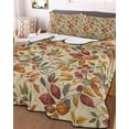 thumbnail image 3 of Quilts Twin Size, Fall Leaves Soft Comforter Bedding Set for Bed, Farmhouse Beige Botanical Leaf Autumn Lightweight Quilted Bedspread with Pillow Cover(2 Pieces) for All Season, 68x86 Inch, 3 of 6