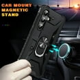 thumbnail image 5 of ELEHOLD Heavy Duty Rugged Case for Samsung Galaxy A16 5G,360° Rotation Ring Holder Kickstand Function Anti-Slip Work with Magnetic Car Mount Shockproof Protective Case,Black, 5 of 8