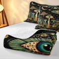 thumbnail image 4 of Homewish Boho Botanical Mushroom Quilt King,Vintage Fungus Plant King Coverlet Set,Black Reversible,3 Pieces, 4 of 7
