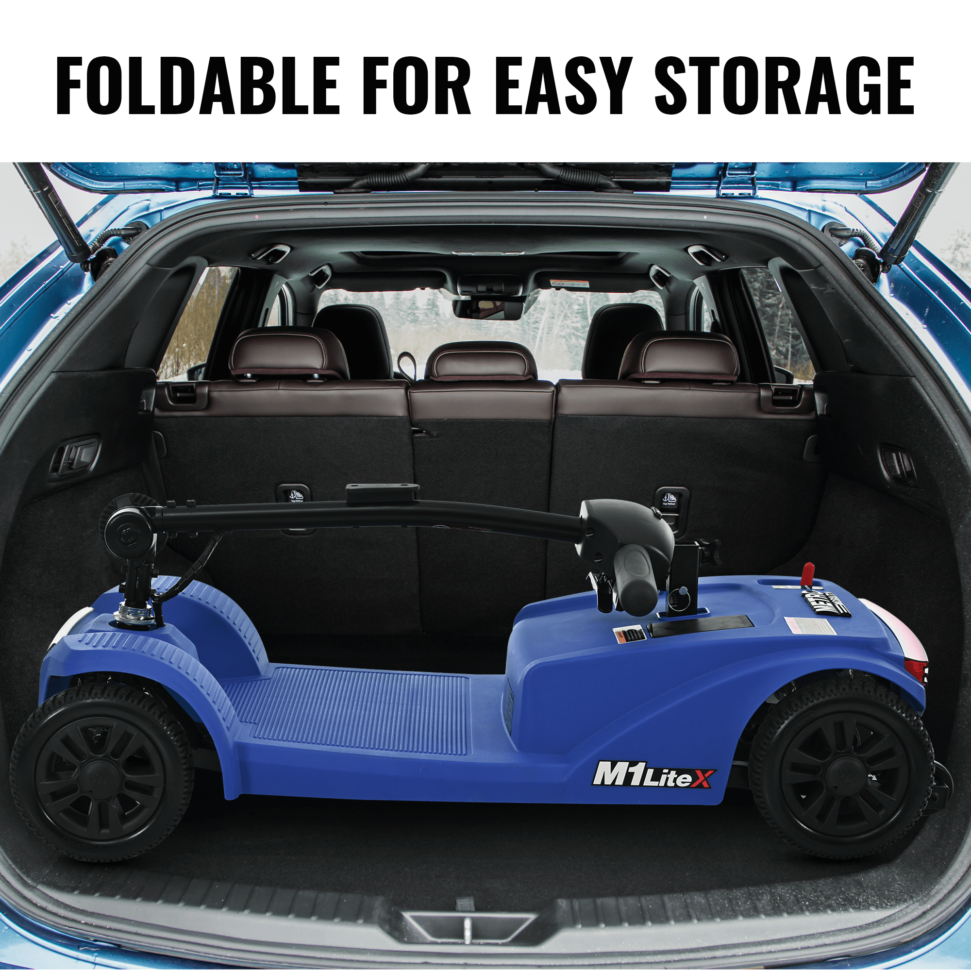 LEGAHOME Compact Mobility Scooter, Electric Powered 4 Wheels Scooter for Seniors, Lightweight Folding Motorized Scooters with LED Headlight, Heavy Duty Elderly Mobility Scooter, Holds 330lb, Blue