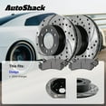 thumbnail image 3 of AutoShack Front Vented & Rear Vented Drilled & Slotted E-Coated Brake Rotors + Ceramic Pads 12-PC Brake Kit Replacement for 2014 Dodge Charger ShadowGuard, 3 of 5