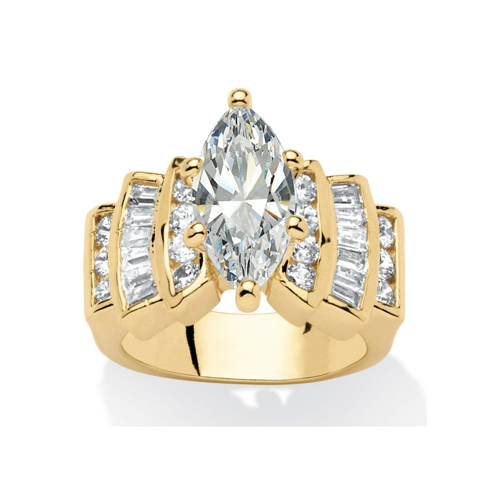 PalmBeach Jewelry MarquiseCut Cubic Zirconia Engagement Ring 3.63