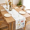 thumbnail image 3 of Table Runner 70 Inches Long for Kitchen Dining, Spring Wildflowers Dresser Scarf Farmhouse, Dining Table Decorations for Wedding/Parties, Watercolor Rustic Flowers Floral Leaves 13 x 70 In, 3 of 8