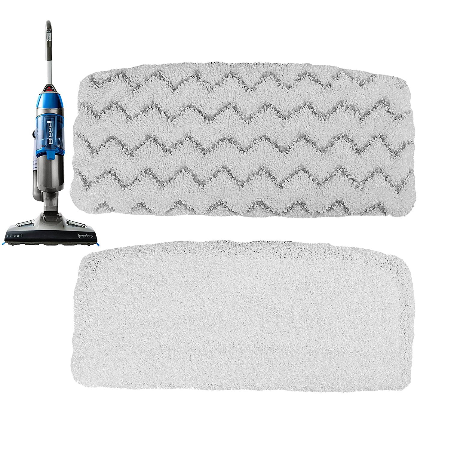 Steam Mop Pad Kit for Bissell 1252 Symphony Hard Floor Vacuum Steam
