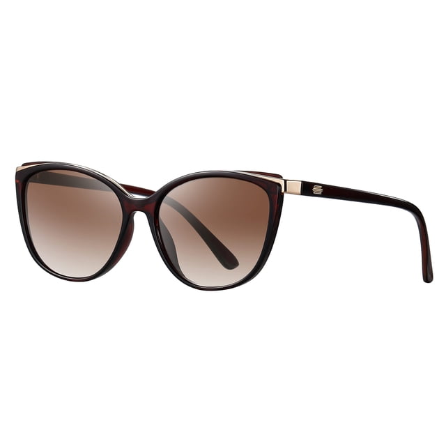 Gafas de sol Colrea Trendy Cat Eye CL22017 para Mujeres, color marrón