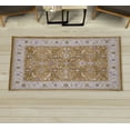 thumbnail image 1 of Ikat Decorative Rug, Leaves and Flowers Geometric Style Ethnic Theme of Primitive Illustration, Quality Carpet for Bedroom Dorm and Living Room, 6 Sizes, Dark Yellow, by Ambesonne, 1 of 1