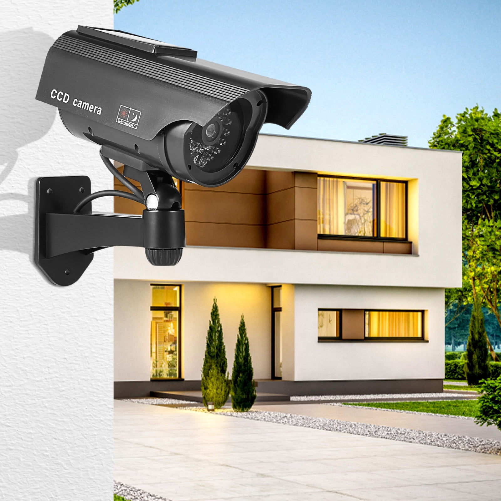 Dpityserensio Solar Dummy Fake Camera Security Outdoor Motion Sensor Solar Powered Lights IP65 Waterproof,3 Modes,for Indoor Outdoor Home,office,Shop,Garage