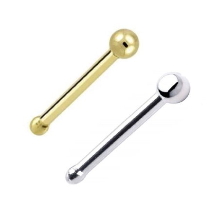 14k Yellow/White Gold Ball Nose Piercing / Nose Studs / Nose Ring / Body Jewelry / Women's Nose Ring / Aretes de la Nariz Para Mujer en Oro Real Solido / Aretes de Bolita para la Nariz