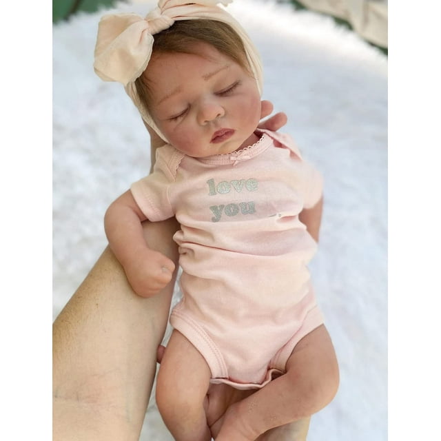 Muñeca Reborn DCOLCO para dormir, con cuerpo de tela, 48 cm de altura