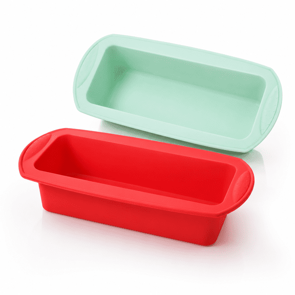 2 Pack Silicone Bread and Loaf Pans- Nonstick Silicone Baking Mold for Homemade Loaf,Bread and Meatloaf