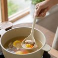 thumbnail image 4 of Silicone Soup Ladle, Long Handle Heat-Resistant Nonstick, Cookware Kitchen Serving Spoon Stew Cooking Tool, White, 4 of 4