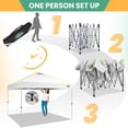 thumbnail image 6 of COBIZI 10x10 Pop Up Canopy Tent with 4 Sidewalls, One-Push Setup, Glow Strips, 3 Heights, Air Vent, Waterproof UPF 50+, Carry Bag, Sandbags, Stakes & Ropes for Outdoor Party & Beach, White, 6 of 8