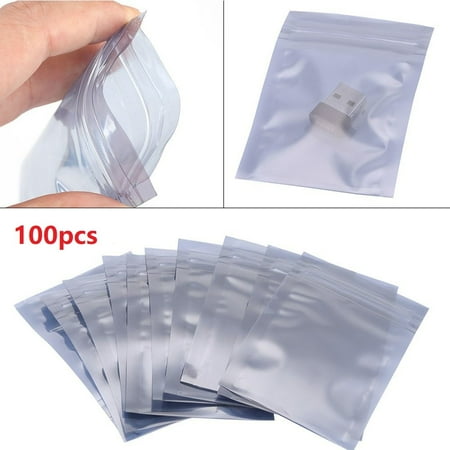 

100 Pieces Anti-Static Aluminum Foil Organizer Resealable ziplocks Lock Bag