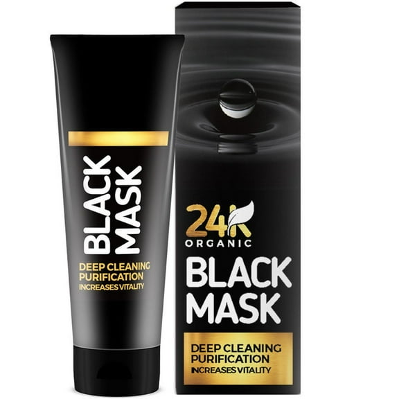 Black Mask Purifying Peel Off Mask – Blackhead Remover By 24K – For Premium Facial Cleansing Detox Exfoliator