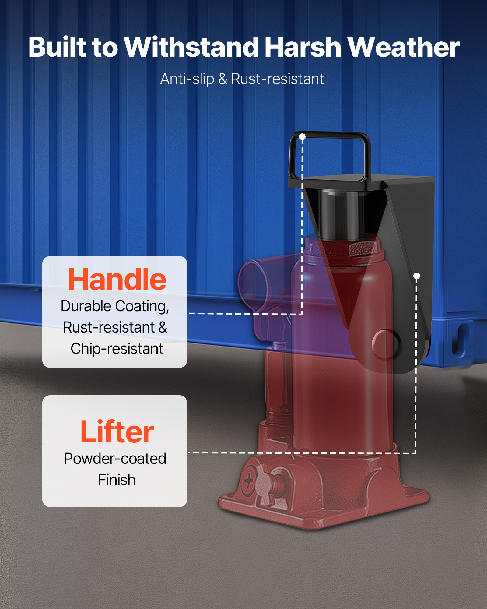 VEVOR Shipping Container Jack Lug with U-Shaped Handle, 2-Pack, Storage Leveler Booster Withstands Sun & Rain, Heavy Duty Container Jack Lug for Shipping Industry, Logistics, Warehouse Management