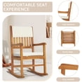 thumbnail image 2 of Zimtown Wood Rocking Chair w, Cushion and Armrest, Acacia Wood Patio Rocking Chair, Wooden Rocker for Weather Resistant for Garden, Porch, Balcony, 2 of 7