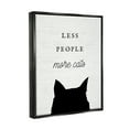 thumbnail image 4 of Stupell Industries Less People More Cats Inspirational Painting Black Floater Framed Canvas Art Print Wall Art, 25 x 31, 4 of 10