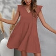 thumbnail image 4 of Fankiway Robe Bohème Mode Femme Col en V Ample Sans Manches Mini Longueur Robes de Plage Grande Taille, 4 of 9