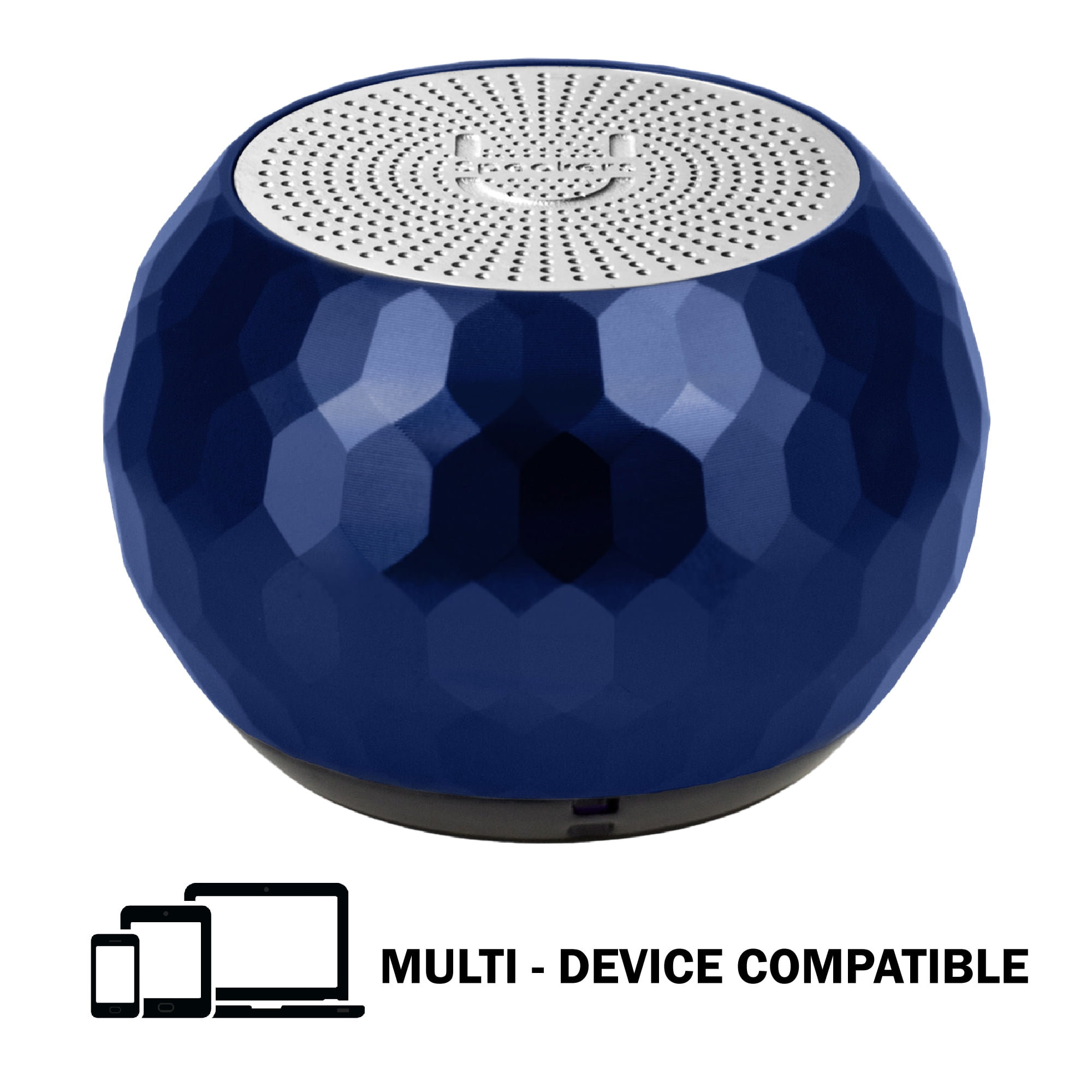 Fashionit U Speakers Mini Bluetooth Computer Speaker 2-Pack Bundle with Matching Speaker, Built-In Mic & Selfie Remote Control, for Workspace, Desktop, Laptop, Mobile, Tablet, PC - Glam Midnight Blue