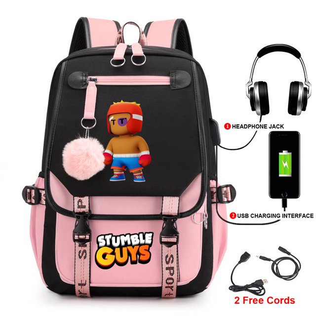 Tripping Peoplestumble guysSurrounding the Game Backpack Student Schoolbag Fashion BackpackUSBComputer Bag 13 Average Size