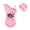 Pink, variant on APHMAU girls' one-piece swimsuit, children's movie and TV game cartoon elements, milk silk suspender one-piece swimsuit, bikini+swim cap, suitable for children aged 4-12 years old