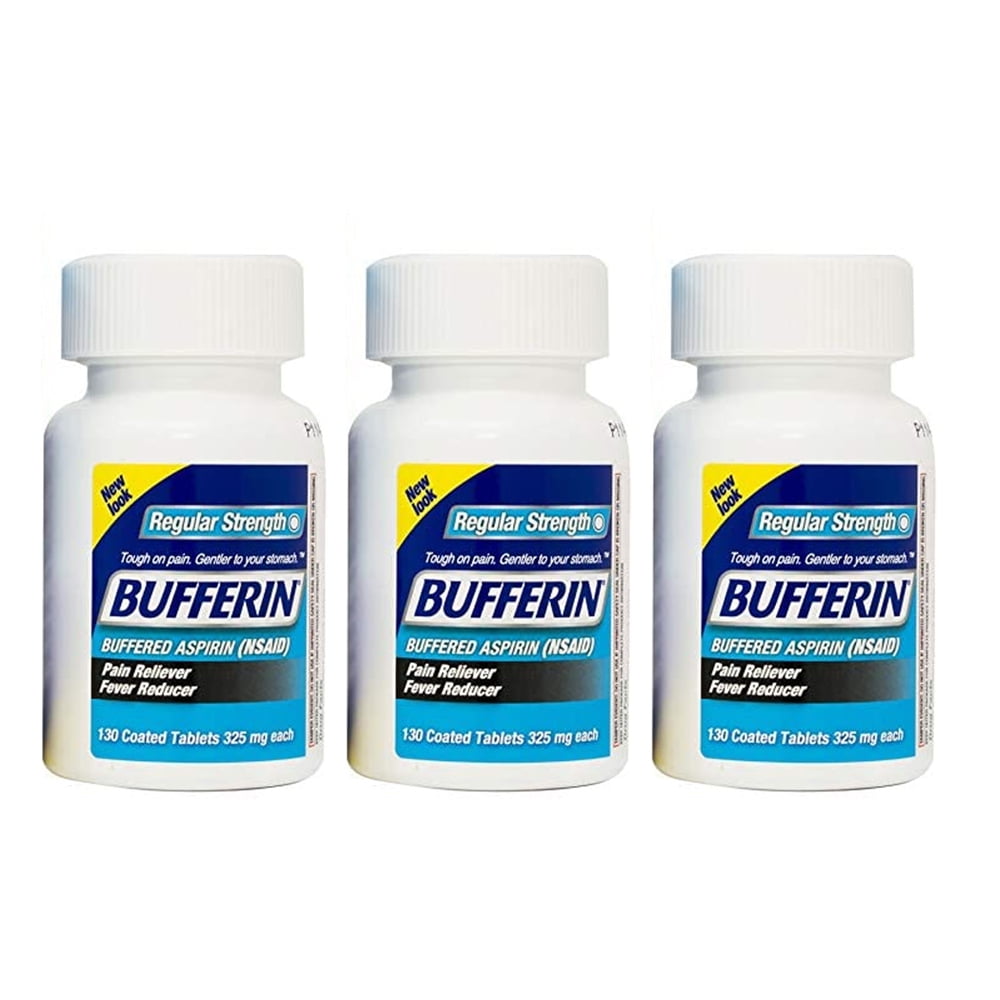 Bufferin Buffered Aspirin. Analgesic, Common Cold Treatment, Anti