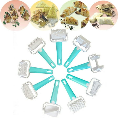 

Conditiclusy Biscuit Rolling Cutter Reusable Anti-Slip Handle Plastic Safety Material Rolling Lattice Cutter for Cooking